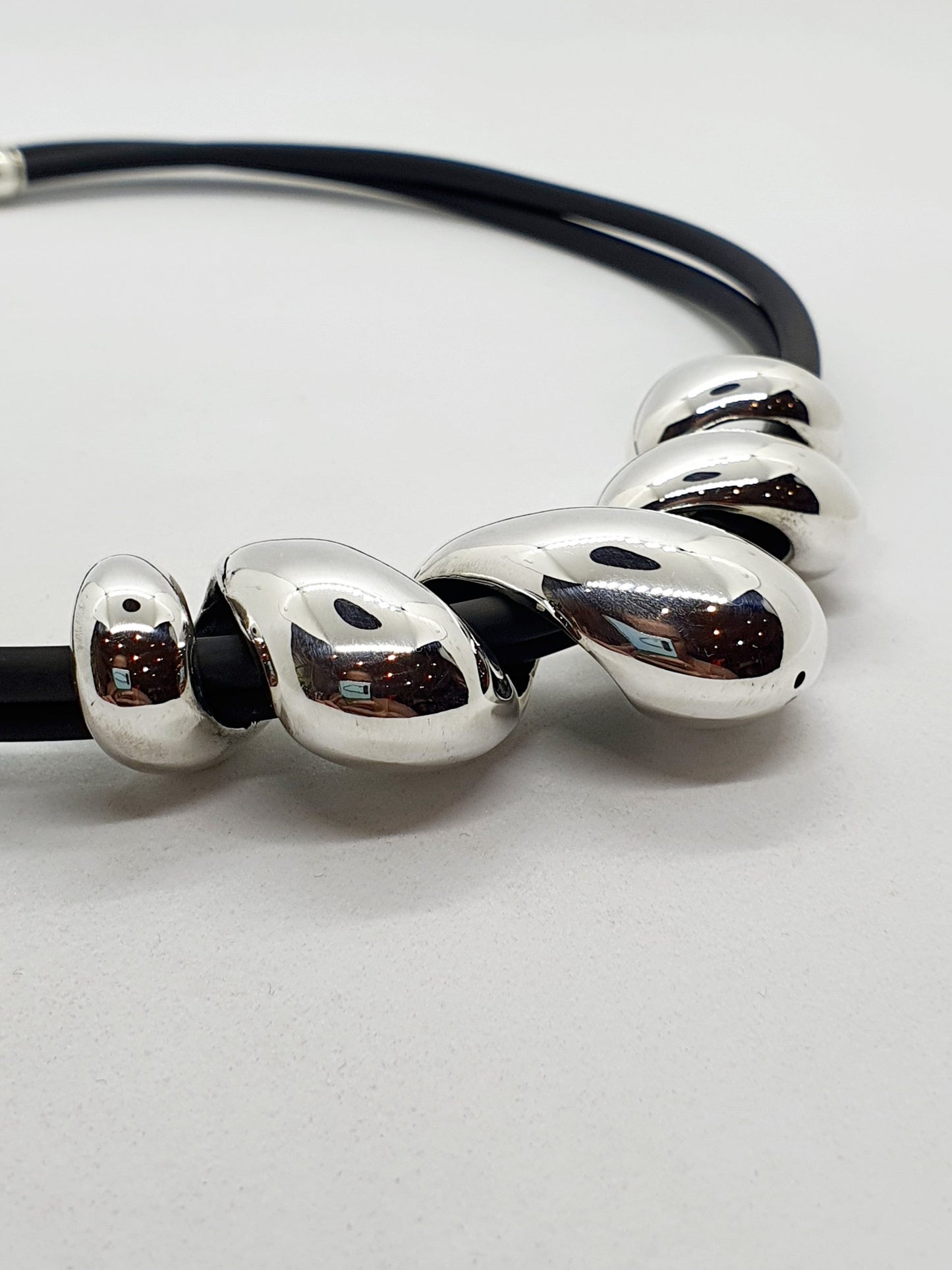 Black Cord Twisted pendant Necklace image 0