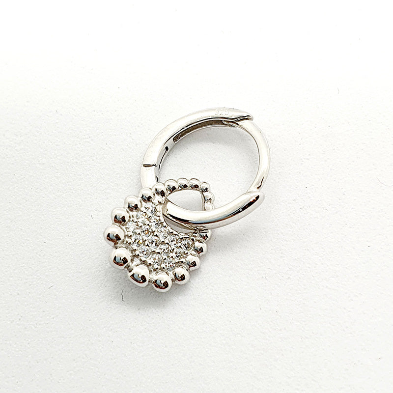 Huggie with pear shape paved charm image 0