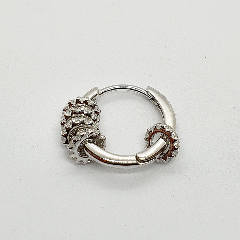 White colour charm huggie image 0