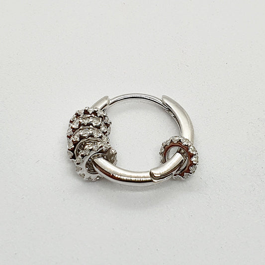 White colour charm huggie image 0