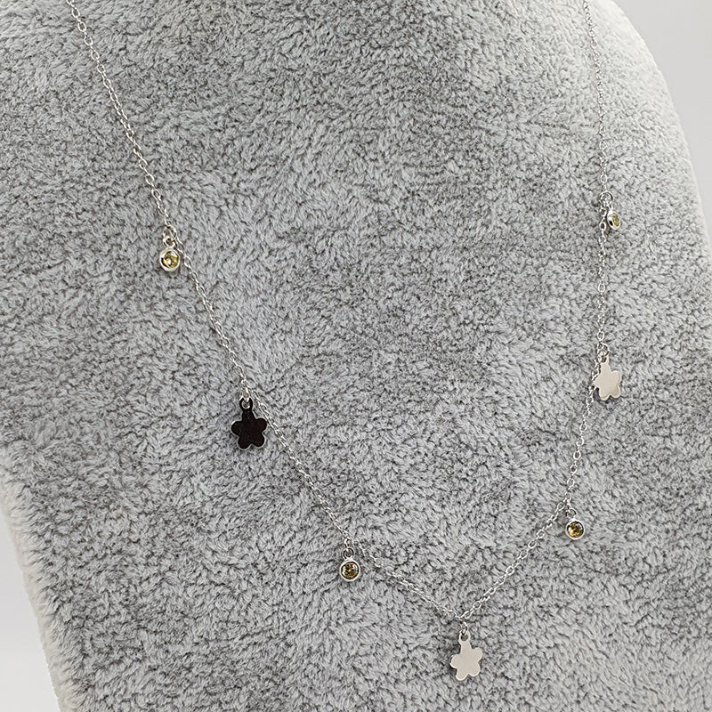 Flower charm chain with CZ image 2