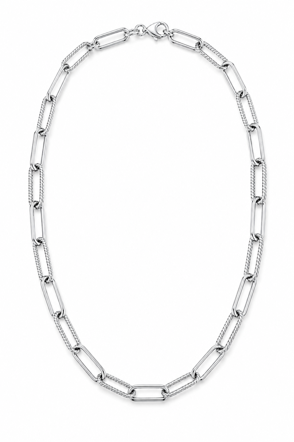 6mm Mixed Link Chain Necklace - silver, 45cm image