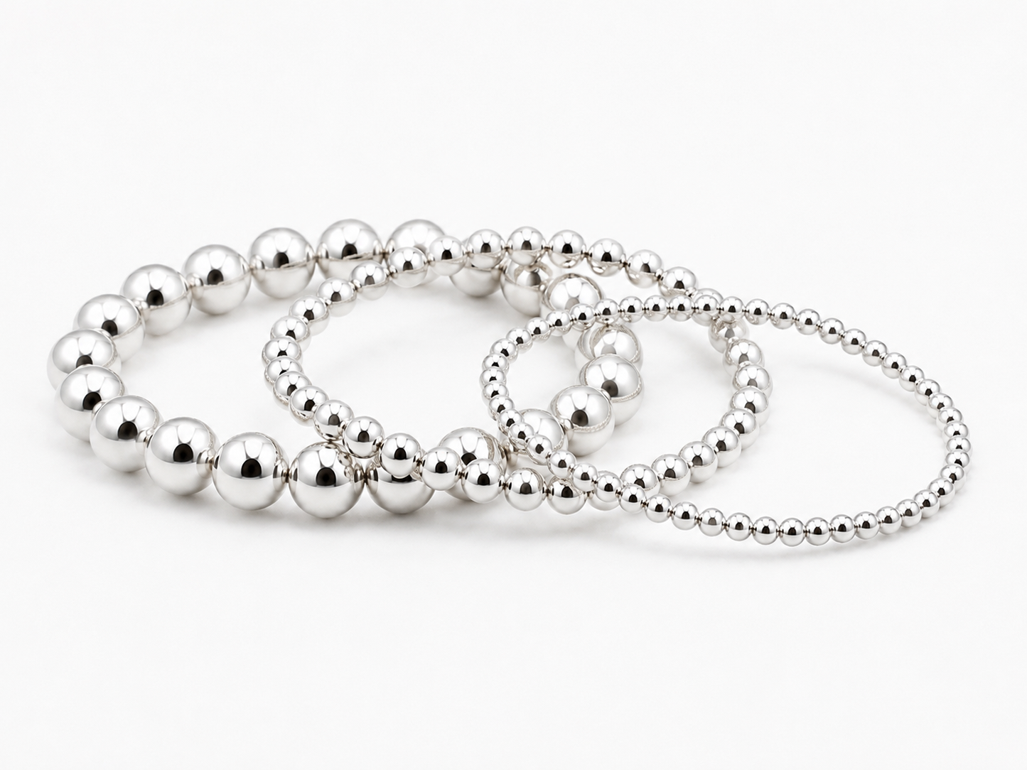 Silver bead bracelets