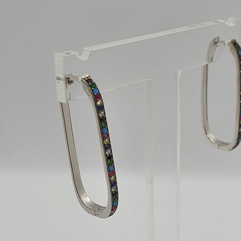 Squerish multi-colour zirconia hoop image 0