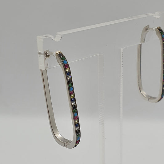 Squerish multi-colour zirconia hoop image 0