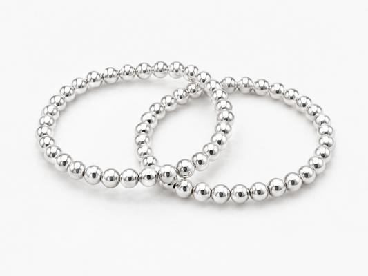 Silver bead bracelets