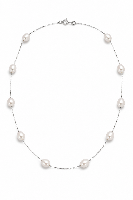 Tear drop Station Necklace