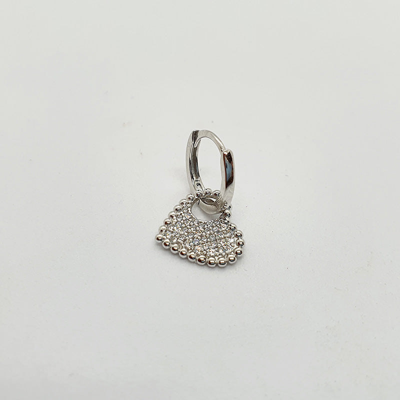 Huggie with dangle pave heart image 0