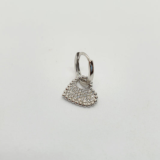 Huggie with dangle pave heart image 0