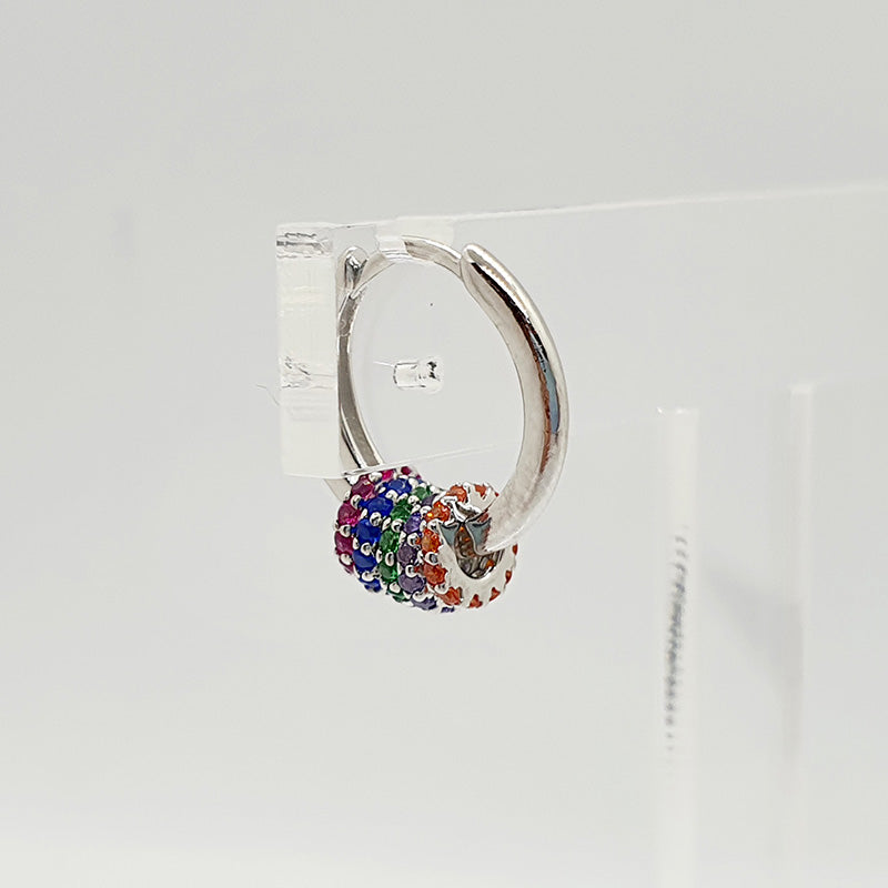 Multi colour charm huggie image 0