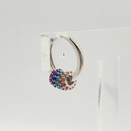 Multi colour charm huggie image 0