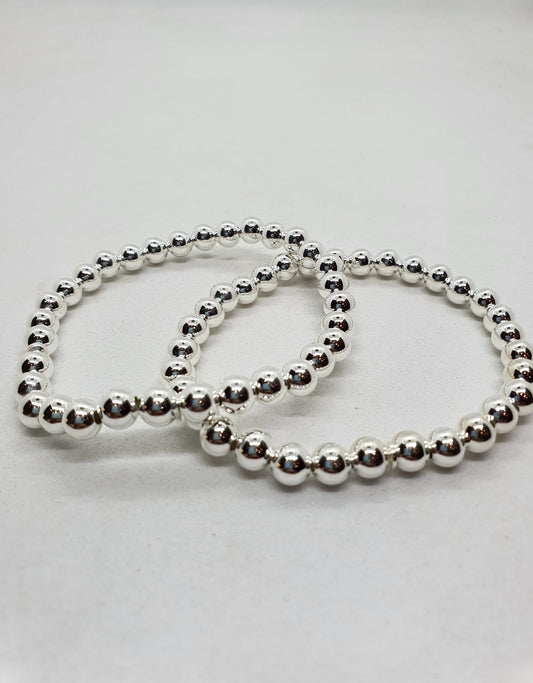 6mm Silver bead bracelets image 0