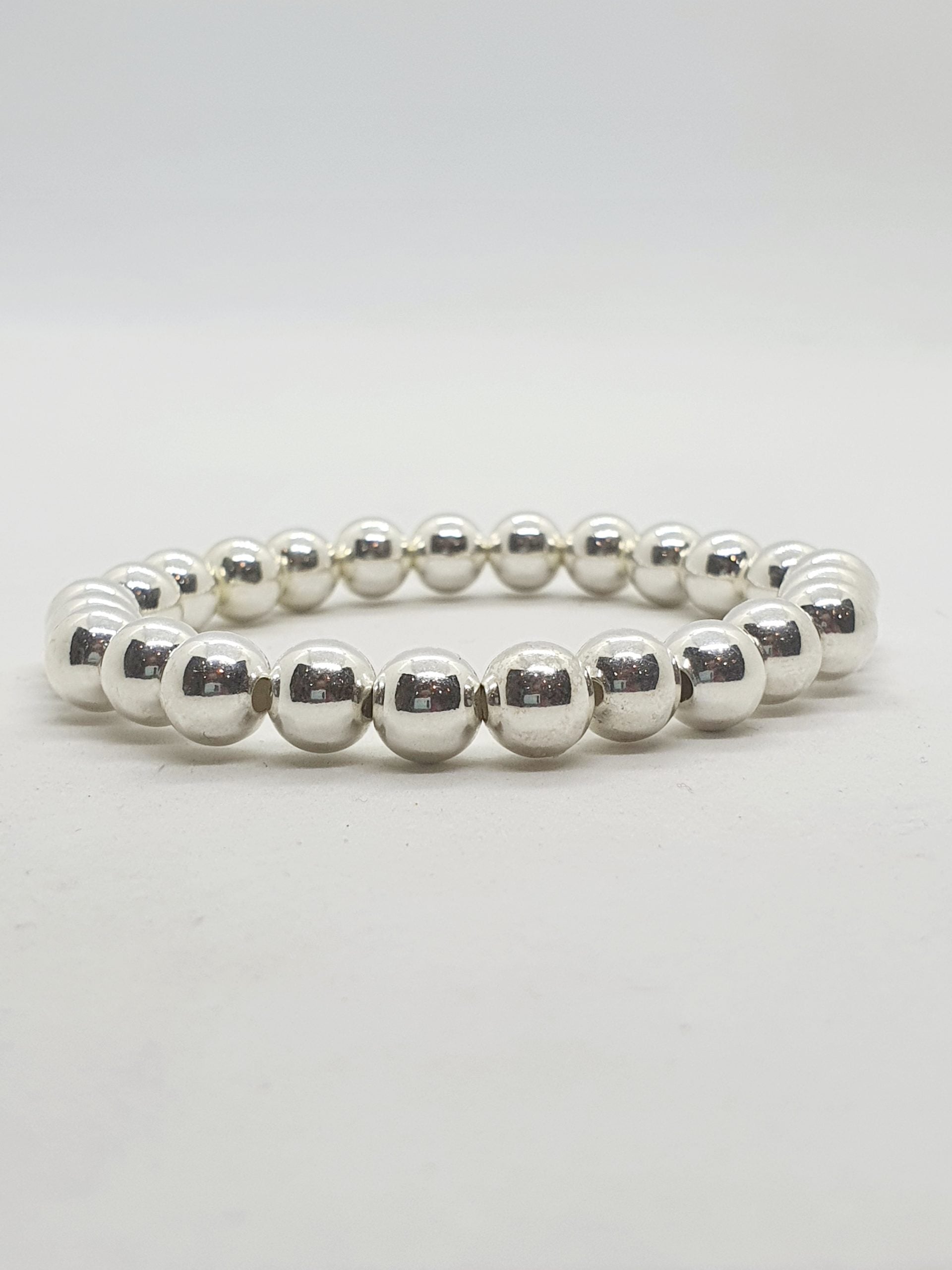 8mm Silver bead bracelets image 0