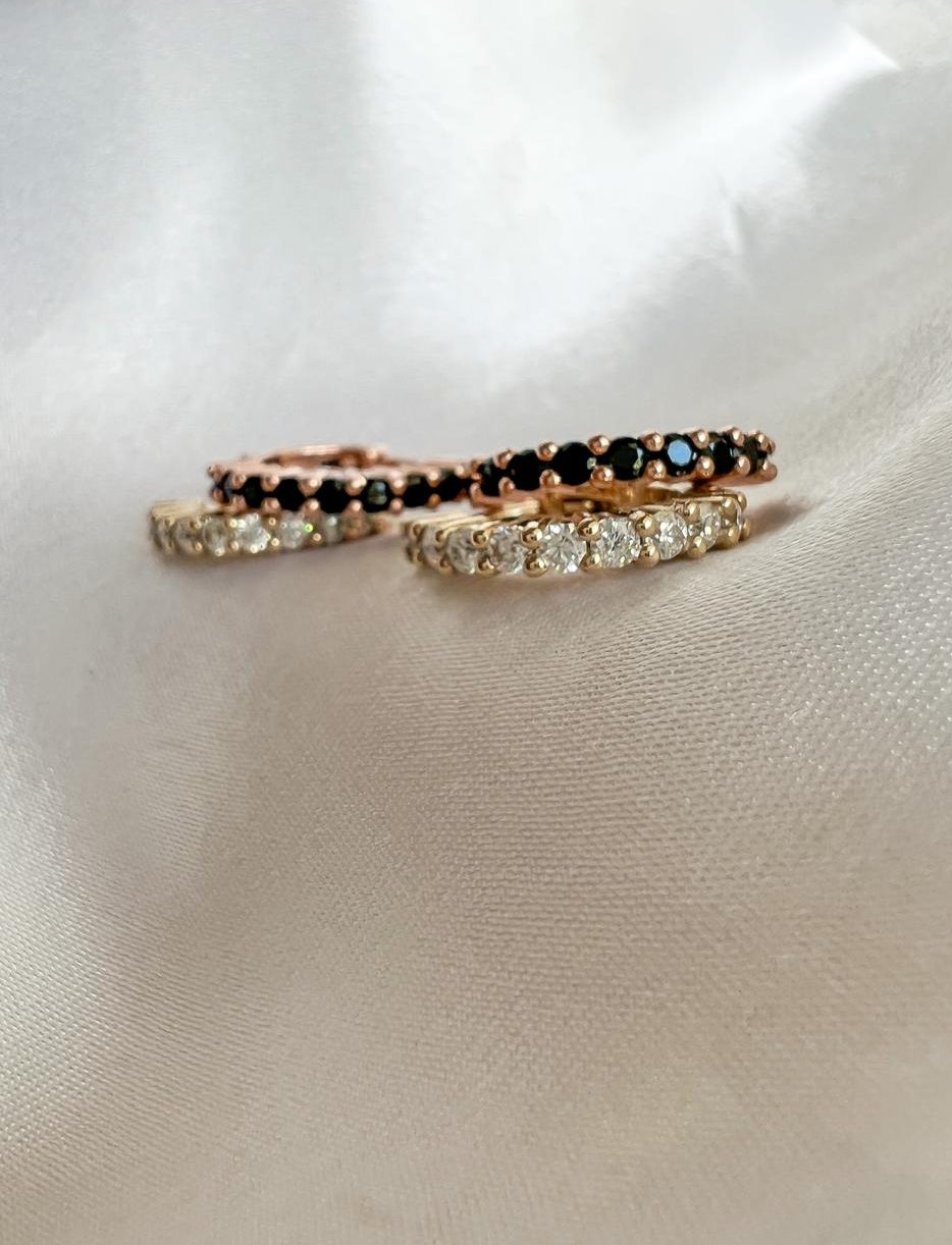 9ct Eternity Huggies. - 9 ct Rosegold image